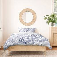 Hawaii Plumeria Lokelani Pikake Lei Bedding Set Navy Blue Polynesian Tattoo LT9 - Polynesian Pride