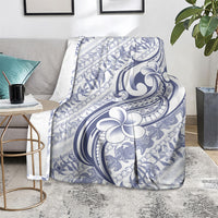 Hawaii Plumeria Lokelani Pikake Lei Blanket Navy Blue Polynesian Tattoo