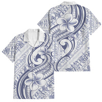 Hawaii Plumeria Lokelani Pikake Lei Family Matching Short Sleeve Bodycon Dress and Hawaiian Shirt Navy Blue Polynesian Tattoo LT9 Dad's Shirt - Short Sleeve Navy Blue - Polynesian Pride