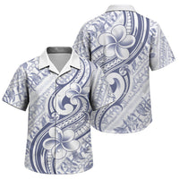Hawaii Plumeria Lokelani Pikake Lei Family Matching Short Sleeve Bodycon Dress and Hawaiian Shirt Navy Blue Polynesian Tattoo LT9 Son's Shirt Navy Blue - Polynesian Pride