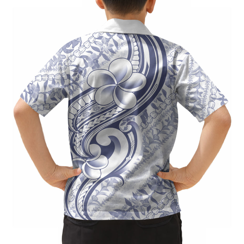 Hawaii Plumeria Lokelani Pikake Lei Hawaiian Shirt Navy Blue Polynesian Tattoo LT9 - Polynesian Pride