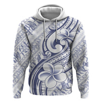 Hawaii Plumeria Lokelani Pikake Lei Hoodie Navy Blue Polynesian Tattoo
