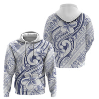 Hawaii Plumeria Lokelani Pikake Lei Hoodie Navy Blue Polynesian Tattoo
