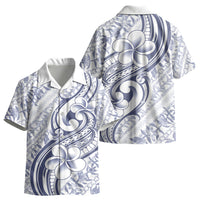Hawaii Plumeria Lokelani Pikake Lei Kid Hawaiian Shirt Navy Blue Polynesian Tattoo LT9 - Polynesian Pride