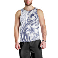 Hawaii Plumeria Lokelani Pikake Lei Men Tank Top Navy Blue Polynesian Tattoo