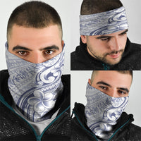 Hawaii Plumeria Lokelani Pikake Lei Neck Gaiter Navy Blue Polynesian Tattoo