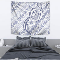 Hawaii Plumeria Lokelani Pikake Lei Tapestry Navy Blue Polynesian Tattoo