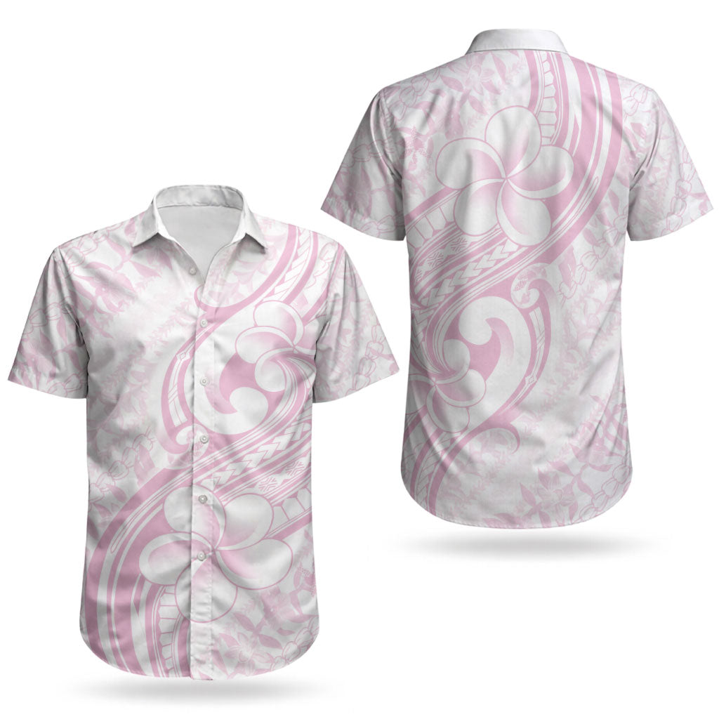 Hawaii Plumeria Lokelani Pikake Lei Couples Matching Off Shoulder Short Dress and Hawaiian Shirt Poni Mama Polynesian Tattoo LT9 - Polynesian Pride