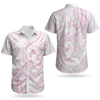Hawaii Plumeria Lokelani Pikake Lei Couples Matching Off Shoulder Short Dress and Hawaiian Shirt Poni Mama Polynesian Tattoo LT9 - Polynesian Pride