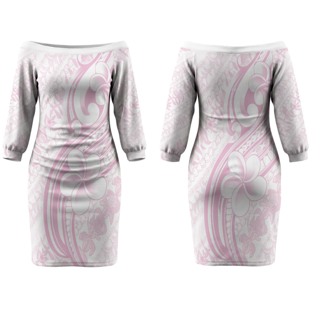 Hawaii Plumeria Lokelani Pikake Lei Couples Matching Off The Shoulder Long Sleeve Dress and Hawaiian Shirt Poni Mama Polynesian Tattoo LT9 - Polynesian Pride