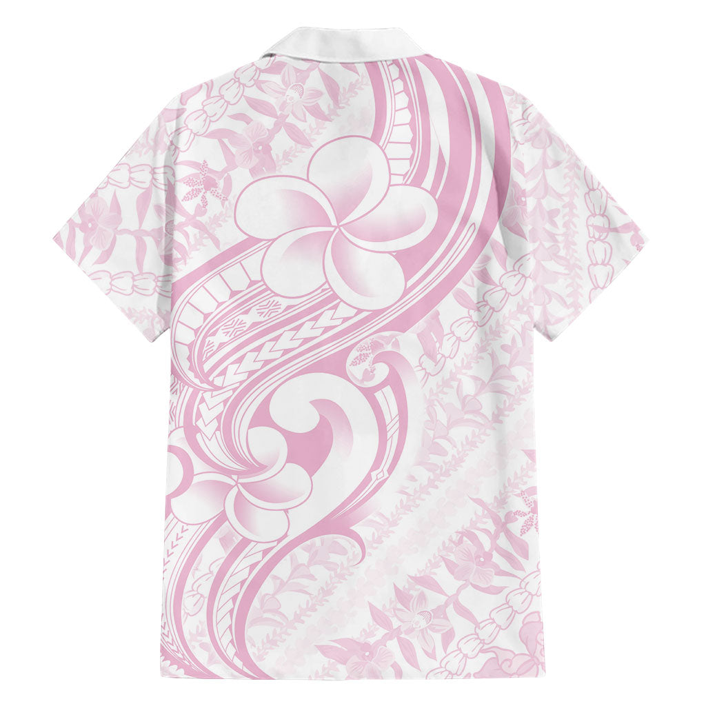 Hawaii Plumeria Lokelani Pikake Lei Family Matching Off Shoulder Short Dress and Hawaiian Shirt Poni Mama Polynesian Tattoo