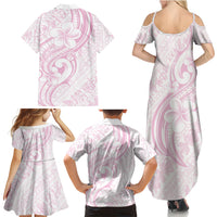 Hawaii Plumeria Lokelani Pikake Lei Family Matching Summer Maxi Dress and Hawaiian Shirt Poni Mama Polynesian Tattoo