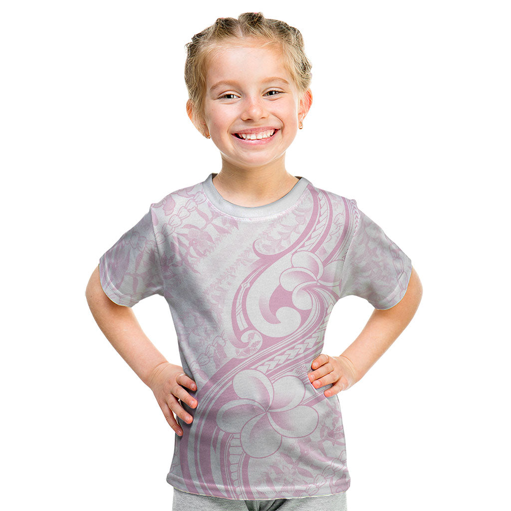 Hawaii Plumeria Lokelani Pikake Lei Kid T Shirt Poni Mama Polynesian Tattoo LT9 Pink - Polynesian Pride