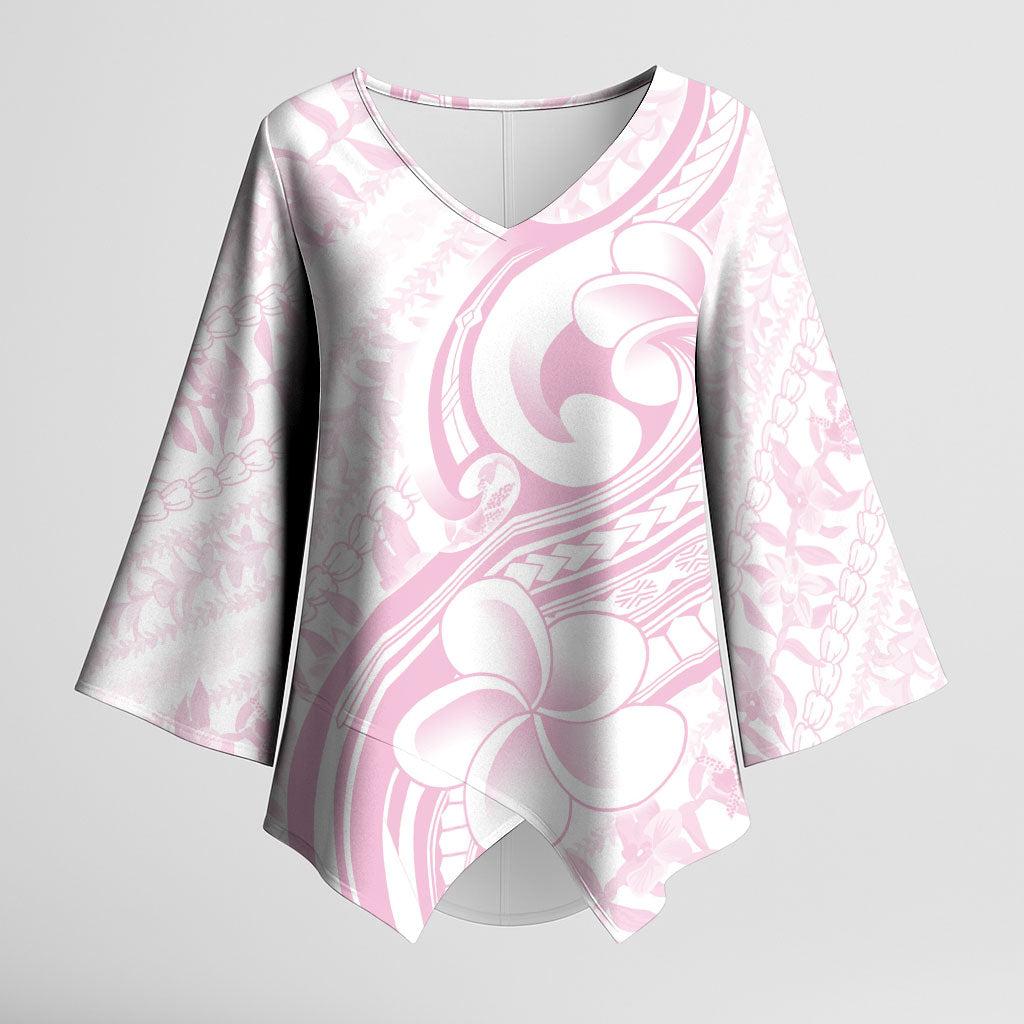 Hawaii Plumeria Lokelani Pikake Lei Kimono Sleeve Blouse Poni Mama Polynesian Tattoo