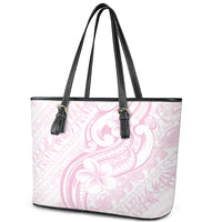 Hawaii Plumeria Lokelani Pikake Lei Leather Tote Bag Poni Mama Polynesian Tattoo
