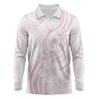Hawaii Plumeria Lokelani Pikake Lei Long Sleeve Polo Shirt Poni Mama Polynesian Tattoo
