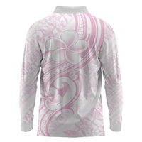Hawaii Plumeria Lokelani Pikake Lei Long Sleeve Polo Shirt Poni Mama Polynesian Tattoo