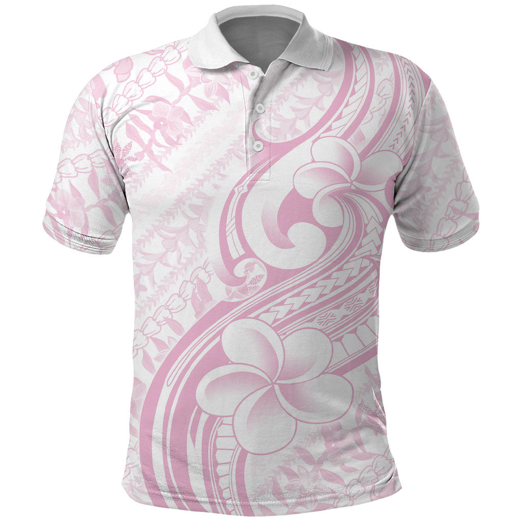 Hawaii Plumeria Lokelani Pikake Lei Polo Shirt Poni Mama Polynesian Tattoo