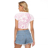 Hawaii Plumeria Lokelani Pikake Lei Raglan Cropped T Shirt Poni Mama Polynesian Tattoo