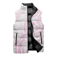 Hawaii Plumeria Lokelani Pikake Lei Sleeveless Puffer Jacket Poni Mama Polynesian Tattoo