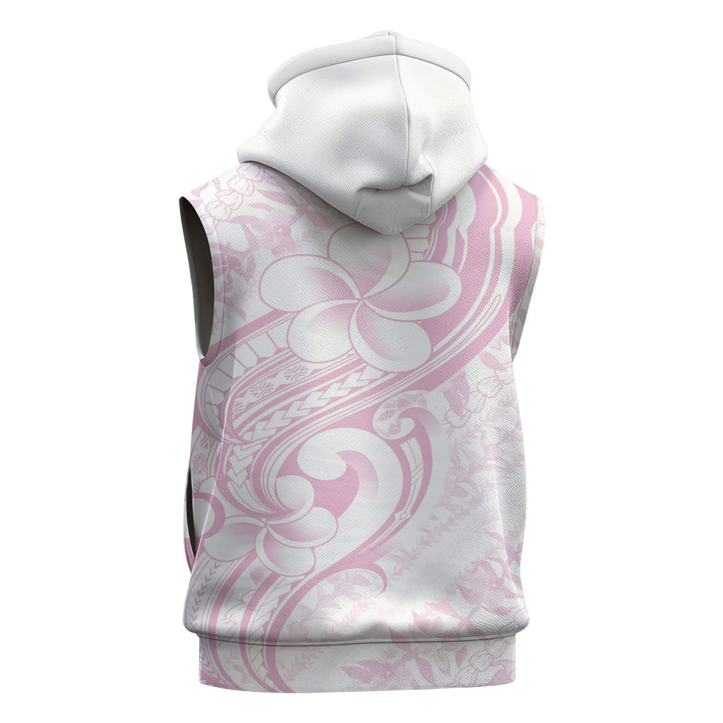 Hawaii Plumeria Lokelani Pikake Lei Sleeveless Zip Hoodie Poni Mama Polynesian Tattoo