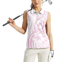 Hawaii Plumeria Lokelani Pikake Lei Women Sleeveless Polo Shirt Poni Mama Polynesian Tattoo