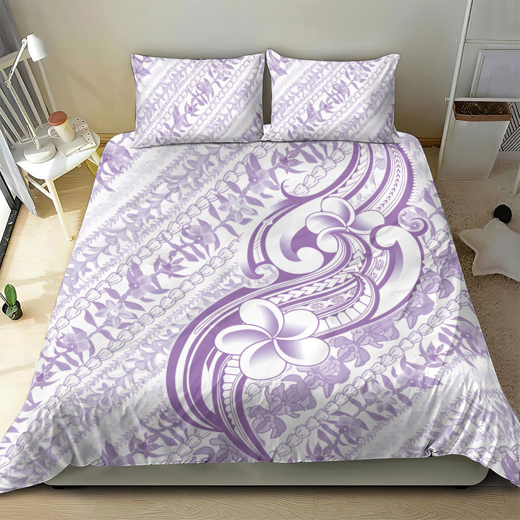 Hawaii Plumeria Lokelani Pikake Lei Bedding Set Poni Polynesian Tattoo