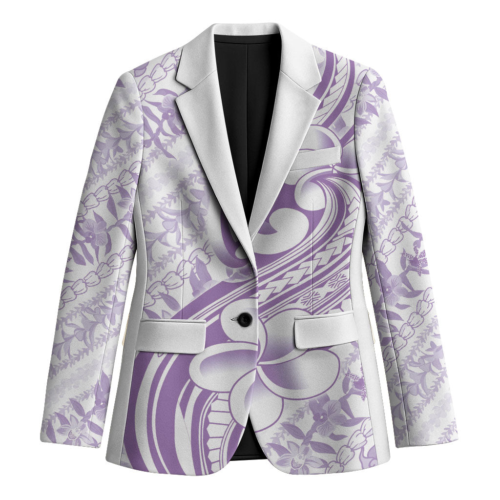 Hawaii Plumeria Lokelani Pikake Lei Blazer Poni Polynesian Tattoo LT9 Unisex Purple - Polynesian Pride
