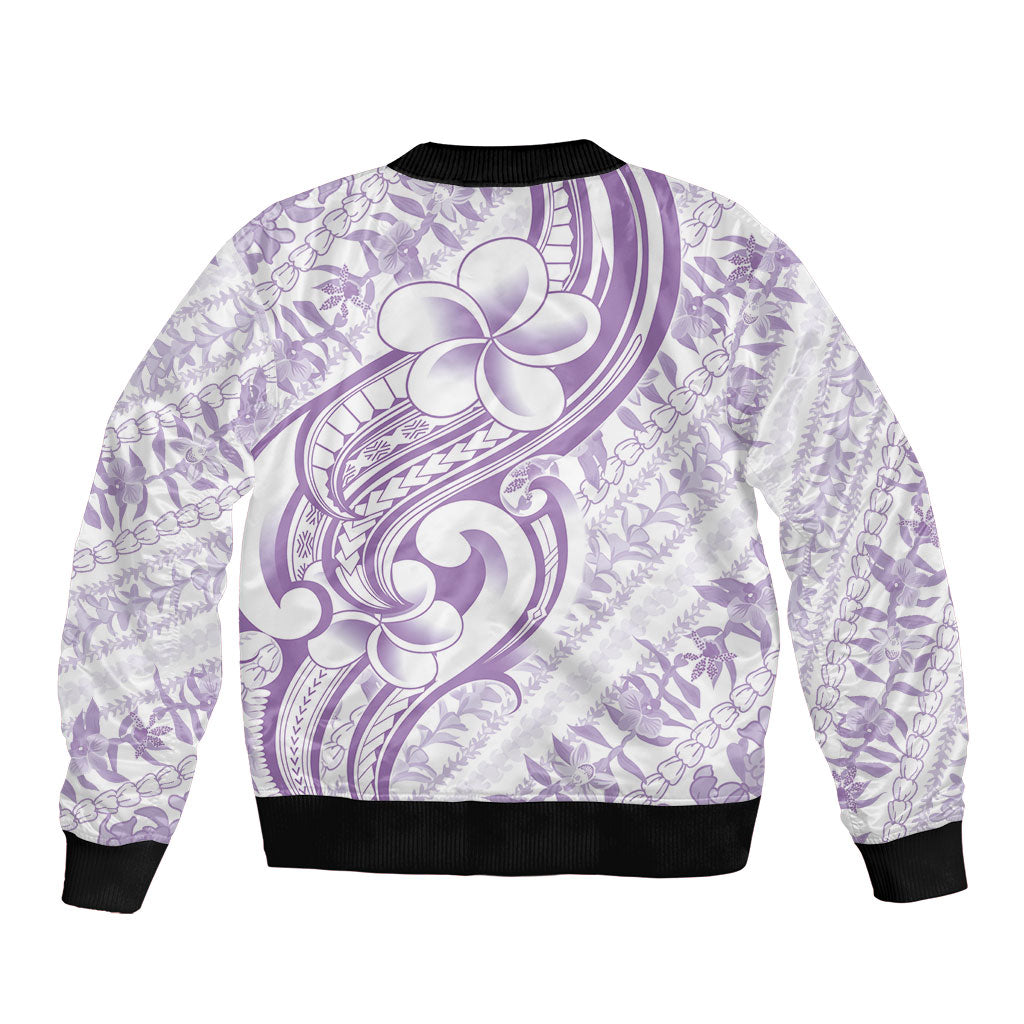 Hawaii Plumeria Lokelani Pikake Lei Bomber Jacket Poni Polynesian Tattoo LT9 - Polynesian Pride