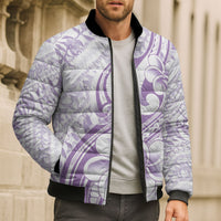 Hawaii Plumeria Lokelani Pikake Lei Bomber Puffer Jacket Poni Polynesian Tattoo