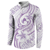 Hawaii Plumeria Lokelani Pikake Lei Button Sweatshirt Poni Polynesian Tattoo LT9 - Polynesian Pride
