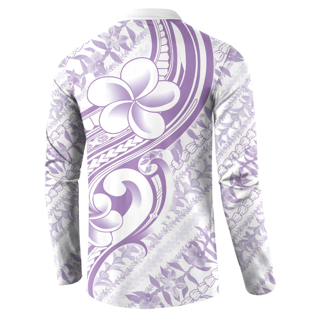 Hawaii Plumeria Lokelani Pikake Lei Button Sweatshirt Poni Polynesian Tattoo LT9 - Polynesian Pride