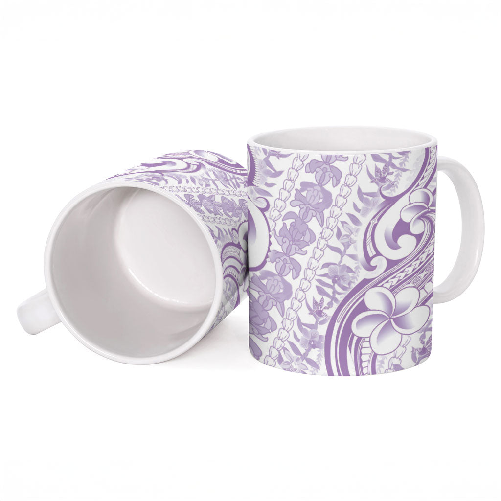 Hawaii Plumeria Lokelani Pikake Lei Ceramic Mug Poni Polynesian Tattoo LT9 - Polynesian Pride