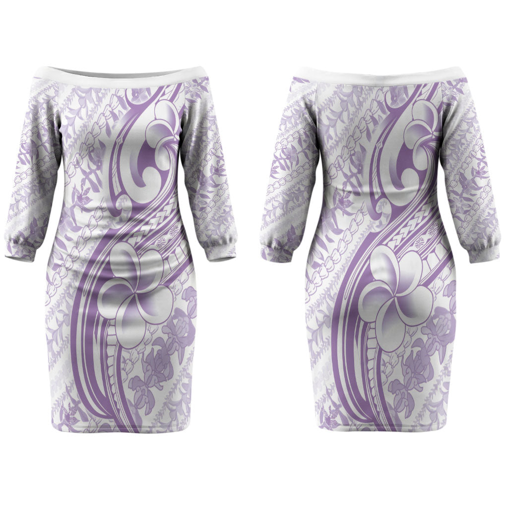 Hawaii Plumeria Lokelani Pikake Lei Couples Matching Off The Shoulder Long Sleeve Dress and Long Sleeve Button Shirt Poni Polynesian Tattoo LT9 - Polynesian Pride