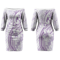 Hawaii Plumeria Lokelani Pikake Lei Couples Matching Off The Shoulder Long Sleeve Dress and Long Sleeve Button Shirt Poni Polynesian Tattoo LT9 - Polynesian Pride