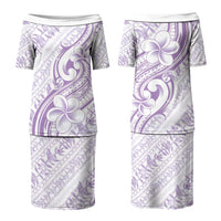 Hawaii Plumeria Lokelani Pikake Lei Couples Matching Puletasi and Long Sleeve Button Shirt Poni Polynesian Tattoo LT9 - Polynesian Pride