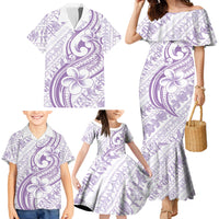Hawaii Plumeria Lokelani Pikake Lei Family Matching Mermaid Dress and Hawaiian Shirt Poni Polynesian Tattoo