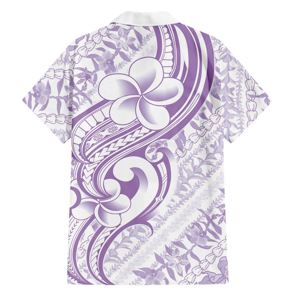 Hawaii Plumeria Lokelani Pikake Lei Family Matching Off Shoulder Maxi Dress and Hawaiian Shirt Poni Polynesian Tattoo