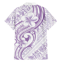 Hawaii Plumeria Lokelani Pikake Lei Family Matching Off Shoulder Short Dress and Hawaiian Shirt Poni Polynesian Tattoo