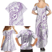Hawaii Plumeria Lokelani Pikake Lei Family Matching Summer Maxi Dress and Hawaiian Shirt Poni Polynesian Tattoo