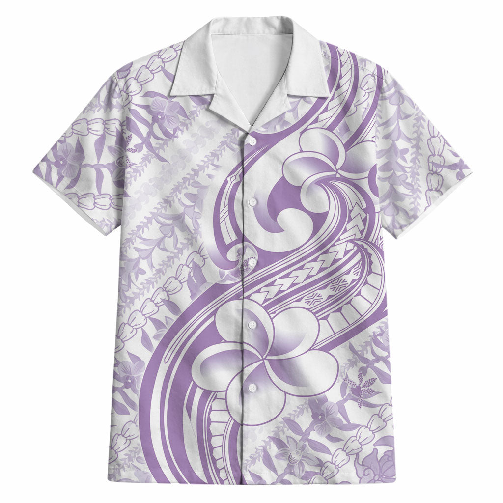 Hawaii Plumeria Lokelani Pikake Lei Hawaiian Shirt Poni Polynesian Tattoo LT9 Purple - Polynesian Pride