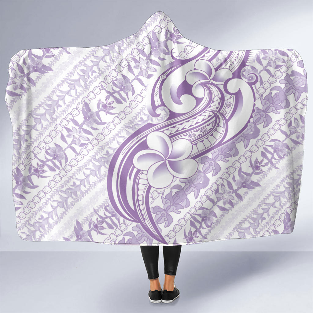 Hawaii Plumeria Lokelani Pikake Lei Hooded Blanket Poni Polynesian Tattoo
