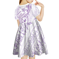 Hawaii Plumeria Lokelani Pikake Lei Kid Short Sleeve Dress Poni Polynesian Tattoo