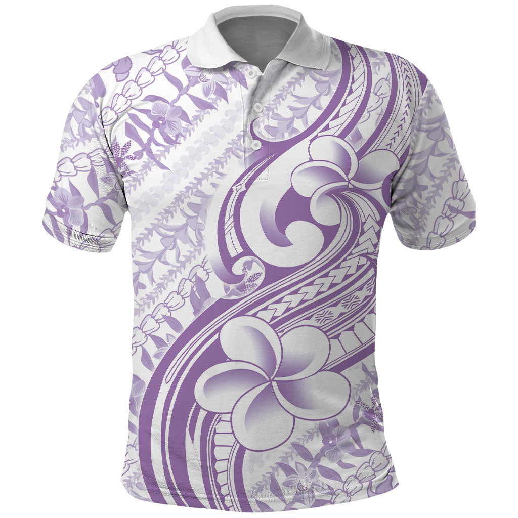 Hawaii Plumeria Lokelani Pikake Lei Polo Shirt Poni Polynesian Tattoo