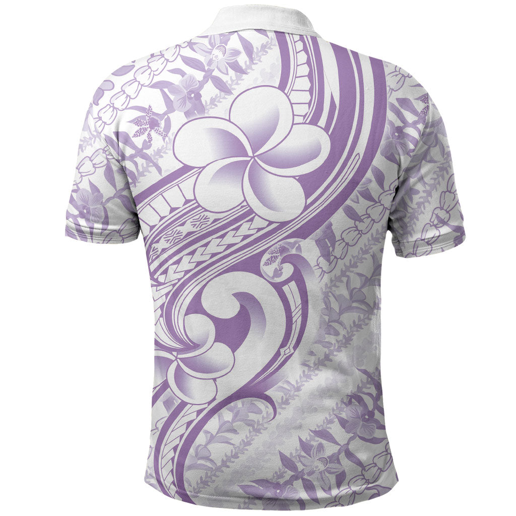 Hawaii Plumeria Pikake Lei – Polo Shirt – Polynesian Tattoo Pattern LT9 - Polynesian Pride