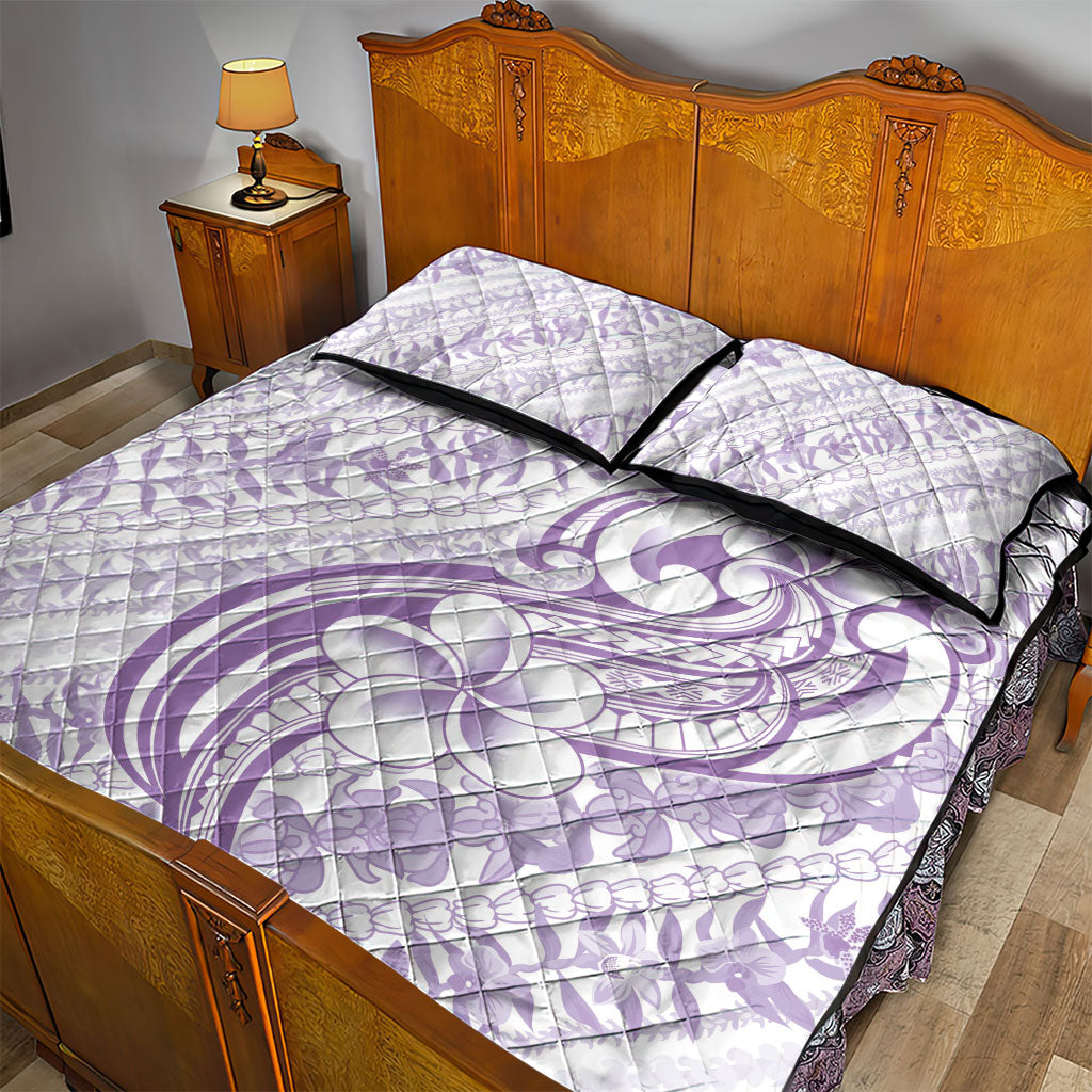 Hawaii Plumeria Lokelani Pikake Lei Quilt Bed Set Poni Polynesian Tattoo