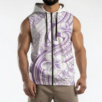 Hawaii Plumeria Lokelani Pikake Lei Sleeveless Zip Hoodie Poni Polynesian Tattoo