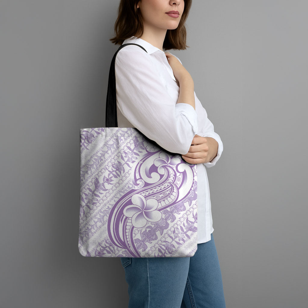 Hawaii Plumeria Lokelani Pikake Lei Tote Bag Poni Polynesian Tattoo