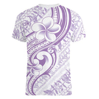 Hawaii Plumeria Lokelani Pikake Lei Women V-Neck T-Shirt Poni Polynesian Tattoo