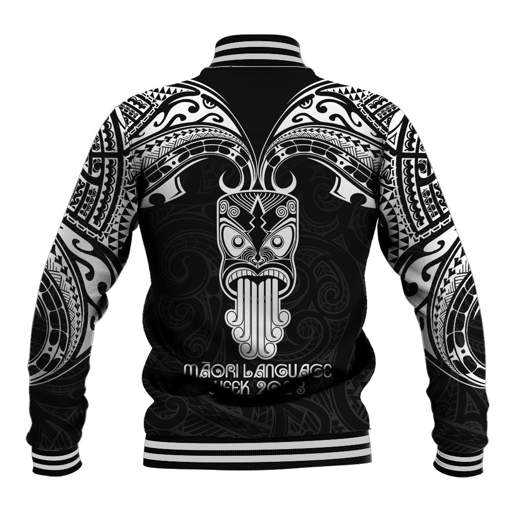 New Zealand Te Reo Maori Baseball Jacket Kia Kaha Maori Language Week Black Style LT9 - Polynesian Pride